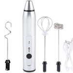 USB Rechargeable Electric Milk Frother & Handheld Mixer 3-Speed