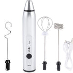 USB Rechargeable Electric Milk Frother & Handheld Mixer 3-Speed