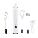 USB Rechargeable Electric Milk Frother & Handheld Mixer 3-Speed