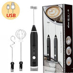 USB Rechargeable Electric Milk Frother & Handheld Mixer 3-Speed