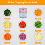 Mini Electric Garlic Chopper USB Rechargeable Food Processor