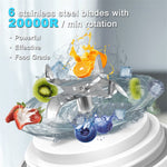 Portable 6-Blade USB Blender for Smoothies, Shakes & Ice Crushing