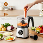 Black electric food processor with 1.5L blending jar