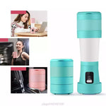 Personal smoothie blender bottle with six stainless steel blades